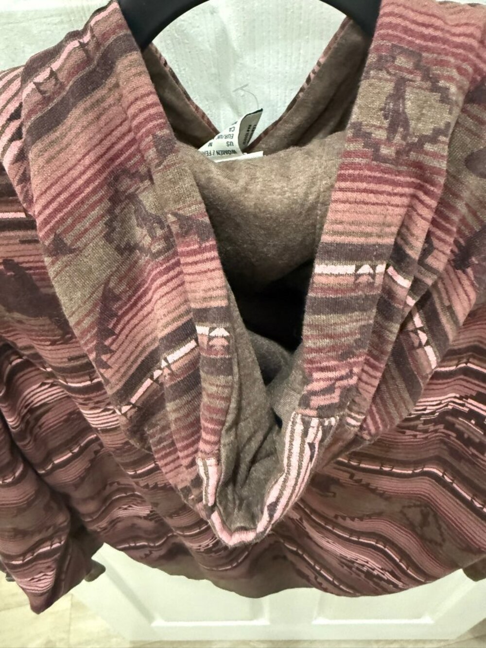 Ariat REAL Allover Print Hood Womens M Brown Western Horse Pullover - Picture 9 of 10